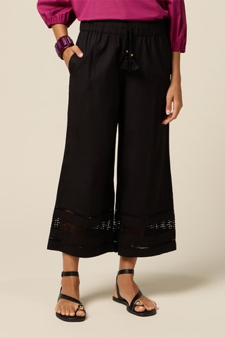 Pantalon wide legs taille haute - Noir