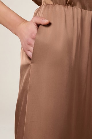Pantalon palazzo taille haute - Beige