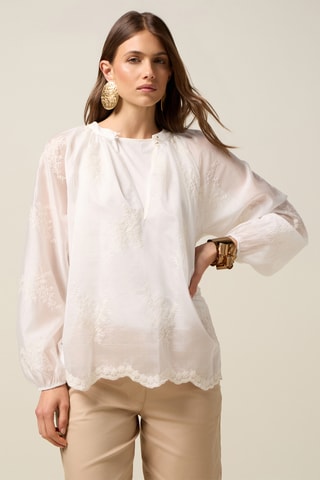 Blouse brodée - Blanc