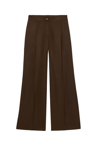 Pantalon palazzo taille haute - Beige