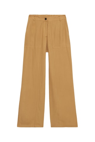 Pantalon palazzo taille haute - Beige