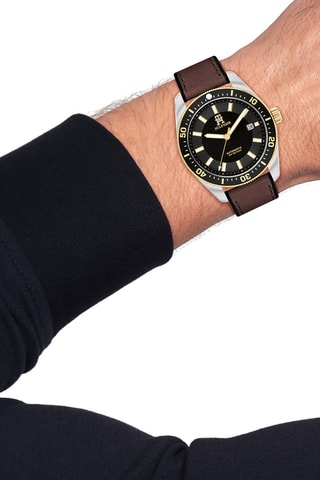 Siliconen Automatische Horloge - Bruin en Zwart