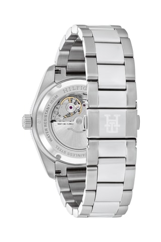 Stalen Automatische Horloge - Zilverkleurig en Bordeauxrood