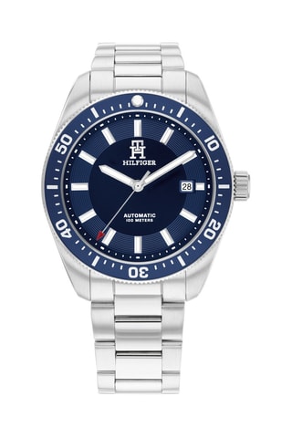 Stalen Horloge - Zilverkleurig en blauw