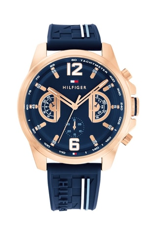 Silicone Quartz Horloge - Blauw en Goudkleurig