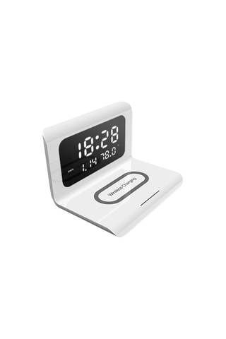 Sveglia con caricabatteria wireless Qi Bianco