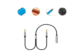 Convertitore splitter audio minijack 2 femmina/maschio 30 cm