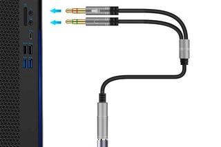 Convertitore splitter audio minijack 2 femmina/maschio 30 cm