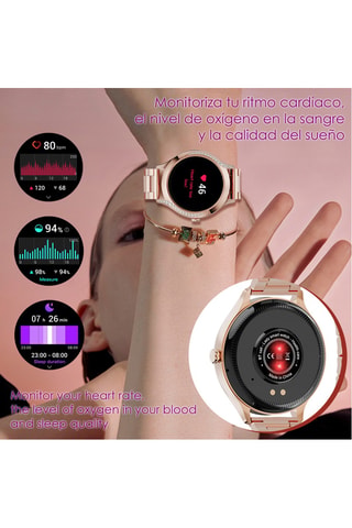 Smartwatch intelligente T214 - Rosa e dorato rosa