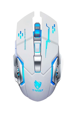 Mouse gaming wireless Plug and Play retroilluminato - Bianco