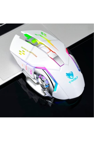 Mouse gaming wireless Plug and Play retroilluminato - Bianco