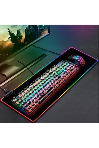 Tappetino mouse gaming XXL retroilluminato. - 80 x 30 cm