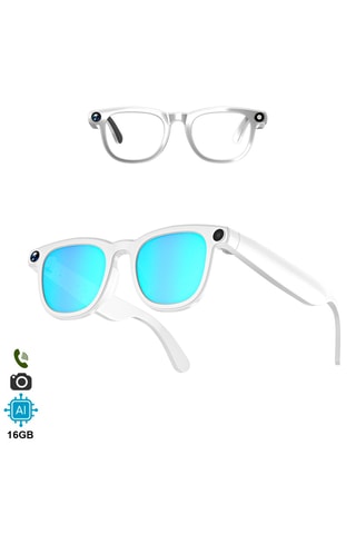 Occhiali da sole intelligenti CY01 - Lenti a specchio - Bianco