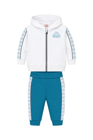 Sweat à capuche et jogging - Blanc et bleu clair