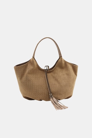 Leren Handtas - Beige