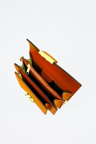Leren Schoudertas Zaniah - Koraalrood - Oranje