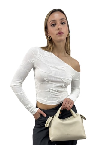 Leren Handtas - Beige