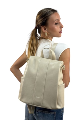 Leren Rugtas - Beige