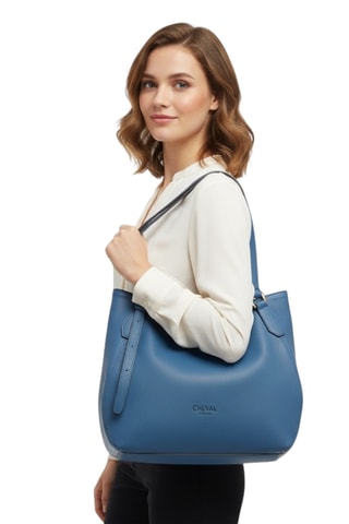 Leren Handtas - Blauw