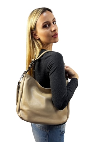 Leren Handtas - Beige