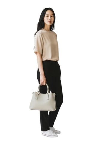 Leren Handtas - Beige