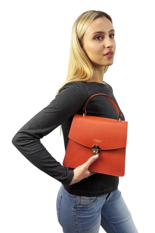 Leren Handtas - Oranje