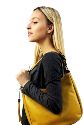 Leren Handtas - Geel