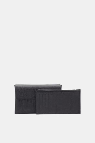 Leren Clutch en Pasjeshouder - Zwart