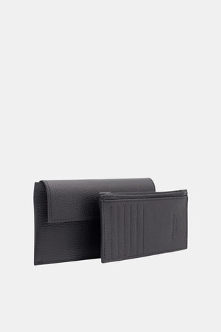 Leren Clutch en Pasjeshouder - Zwart
