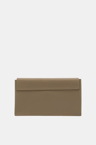 Leren Clutch en Pasjeshouder - Beige