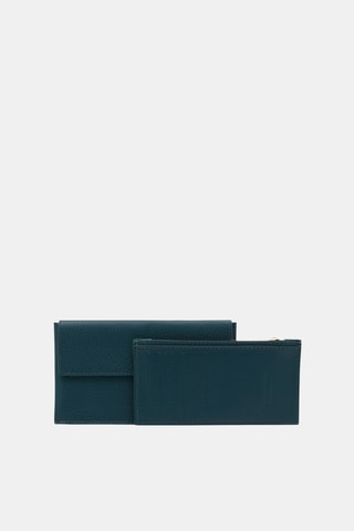 Leren Clutch en Pasjeshouder - Groen