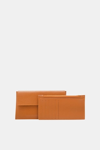 Leren Clutch en Pasjeshouder - Bruin