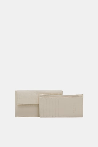 Leren Clutch en Pasjeshouder - Beige