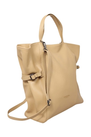 Leren Handtas - Beige