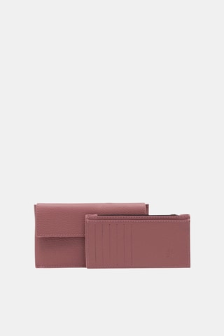 Leren Clutch en Pasjeshouder - Roze