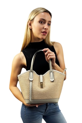 Leren Handtas - Beige