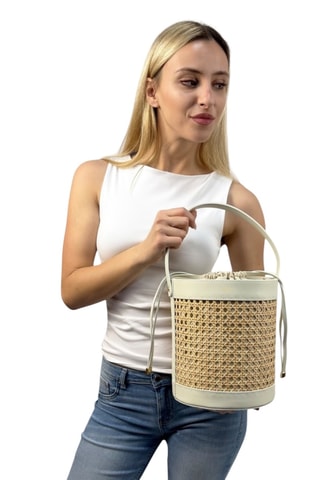 Leren Buideltas - Beige