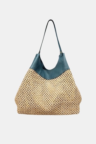 Leren Shopper - Blauw
