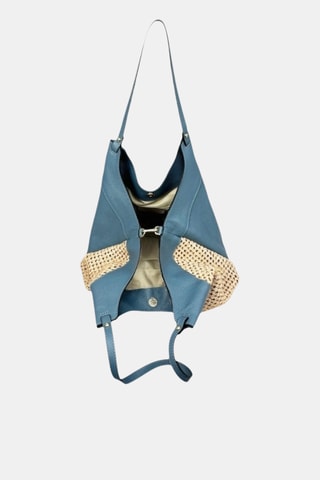 Leren Shopper - Blauw
