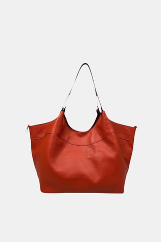Leren Shopper - Oranje
