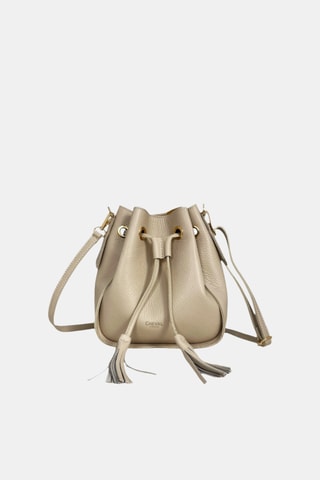 Leren Buideltas - Beige