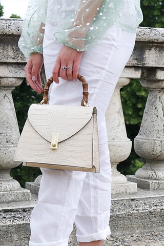 Leren Handtas - Beige