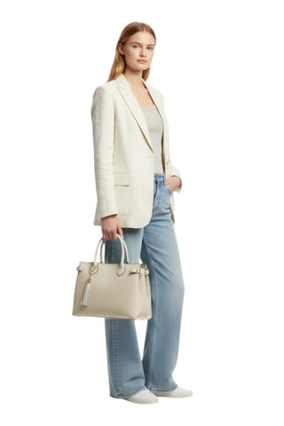 Leren Handtas - Beige