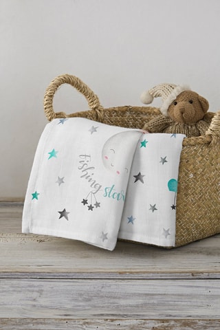 3 mousselines Nordic bear, Chloé b & Fishing - 60 x 60 cm - Multicolore