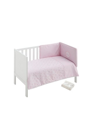 Lit et linge de lit Très Chic - Dès la naissance - 5 pièces - Rose et blanc
