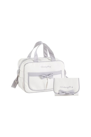 Sac à langer et couverture Lazo - Blanc et gris