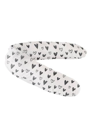 Coussin d'allaitement Hearts Pattern - 145 x 25 cm - Gris et noir