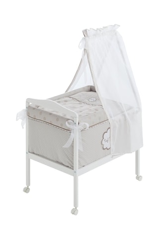 Berceau et linge de lit Très Chic - Dès la naissance - 6 pièces - Blanc et beige