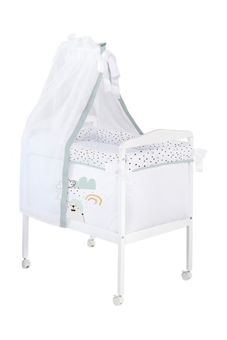 Mini berceau - 76 x 51 x 70 cm - Blanc et vert