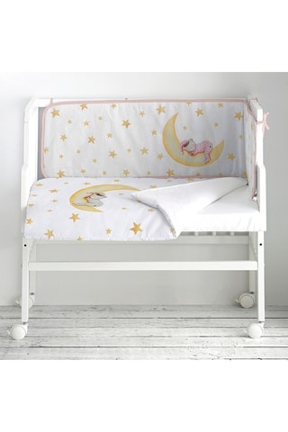 Berceau cododo en hêtre, couette et tour de lit Marlon Rosa - Jusqu'à 9 mois - 15 kg - Rose